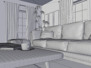 living room 3D 모델