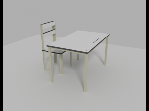 desktop and chair kit for students 3D Models