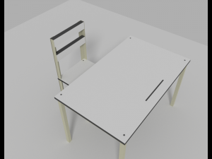 desktop and chair kit for students 3D 모델