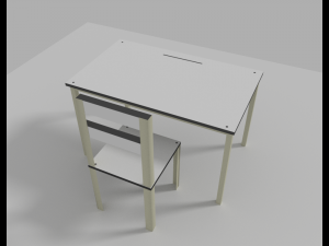 desktop and chair kit for students 3D 모델