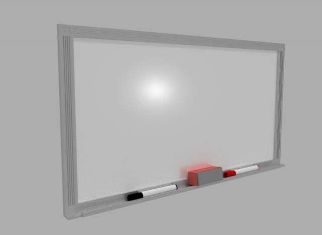 whiteboard with write tools 3D Модель .c4d .max .obj .3ds .fbx .stl .blend 