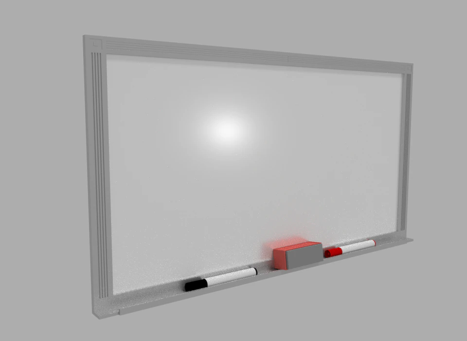 whiteboard with write tools 3D Model .c4d .max .obj .3ds .fbx .stl .blend 