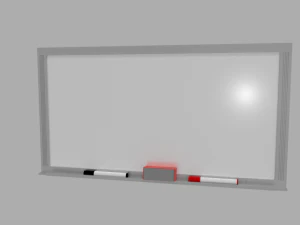 whiteboard with write tools 3D Model