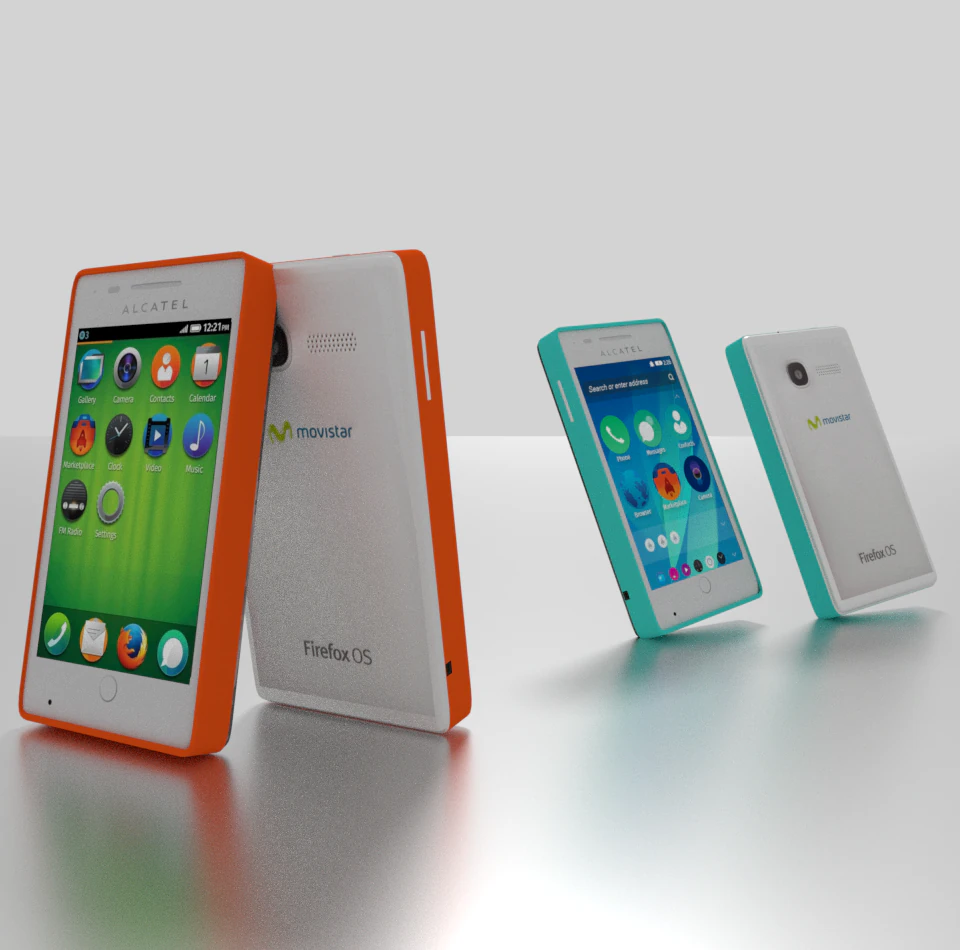 alcatel one touch fire phone pack 3D Model .c4d .max .obj .3ds .fbx .stl .blend