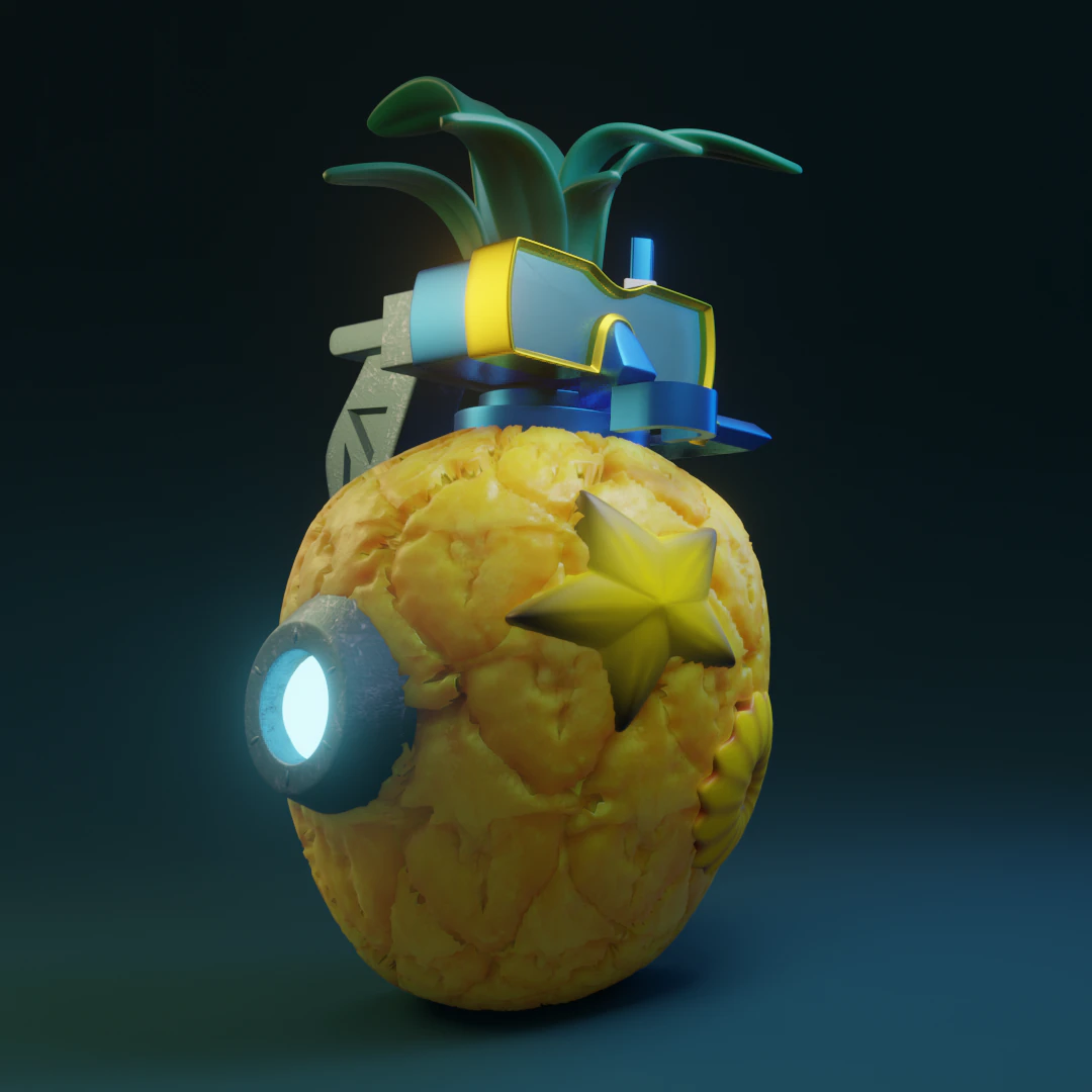 pineapple bomb 3D Model .c4d .max .obj .3ds .fbx .stl .blend