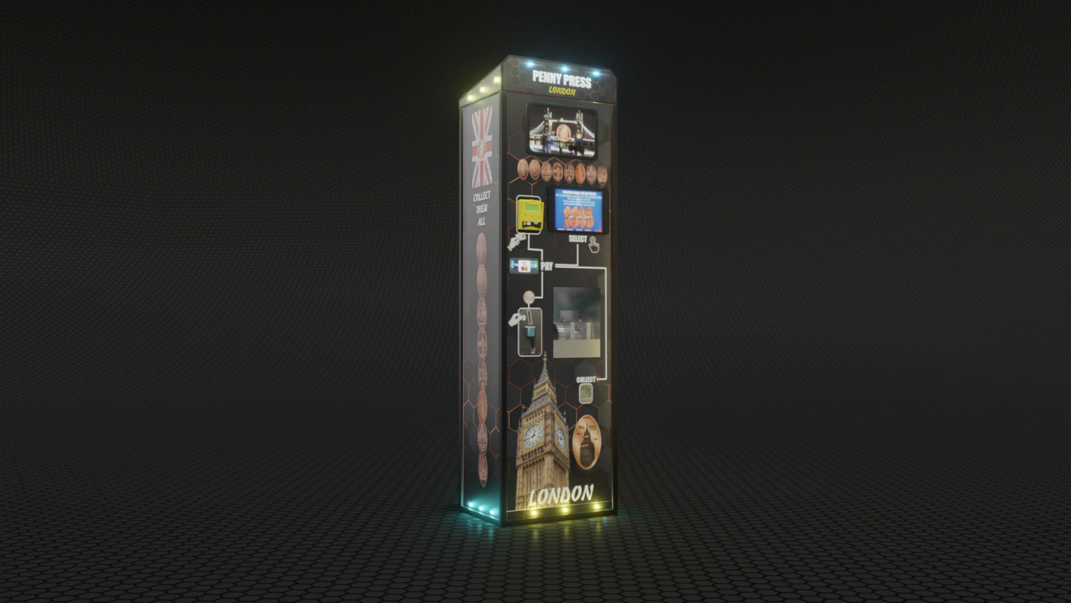 souvenir coin vending machine 3D Model .c4d .max .obj .3ds .fbx .stl .blend 