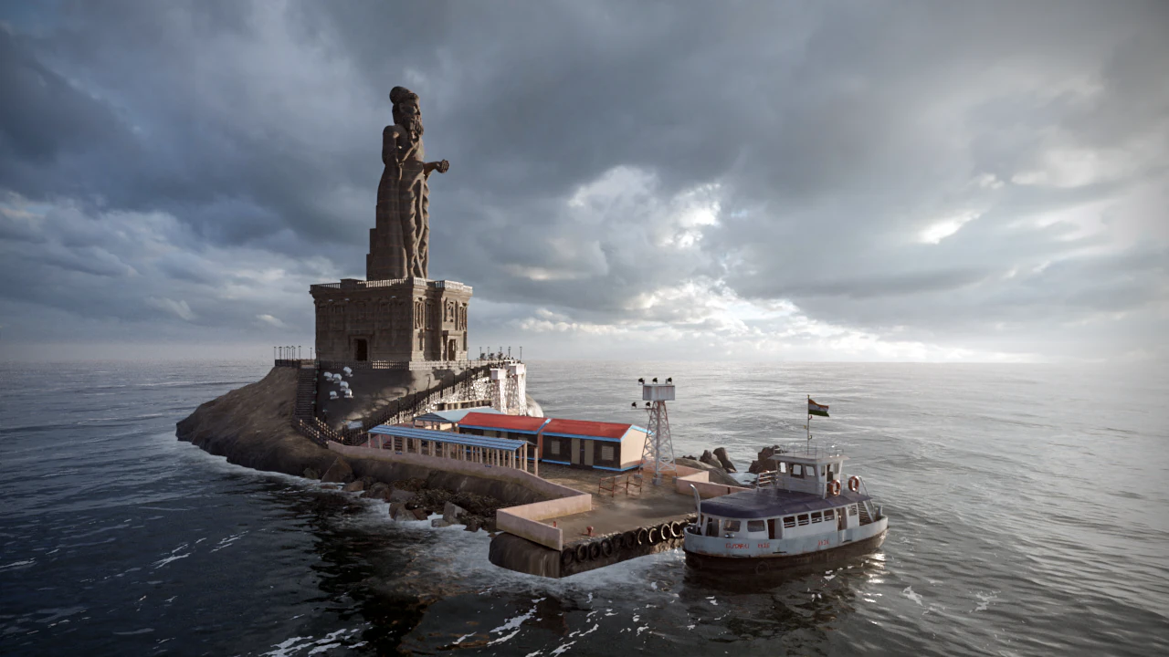 Thiruvalluvar statue 3D Model .c4d .max .obj .3ds .fbx .stl .blend 