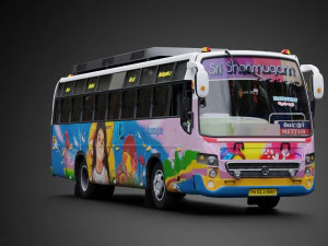 &Ocirc;nibus privado SST de TamilNadu Modelo 3D