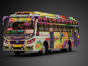Trinethra Private bus from TamilNadu - INDIA 3D Models