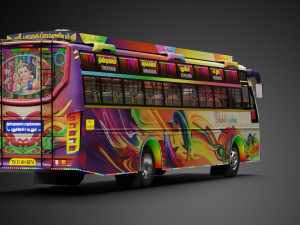 Trinethra Private bus from TamilNadu - INDIA Modèle 3D
