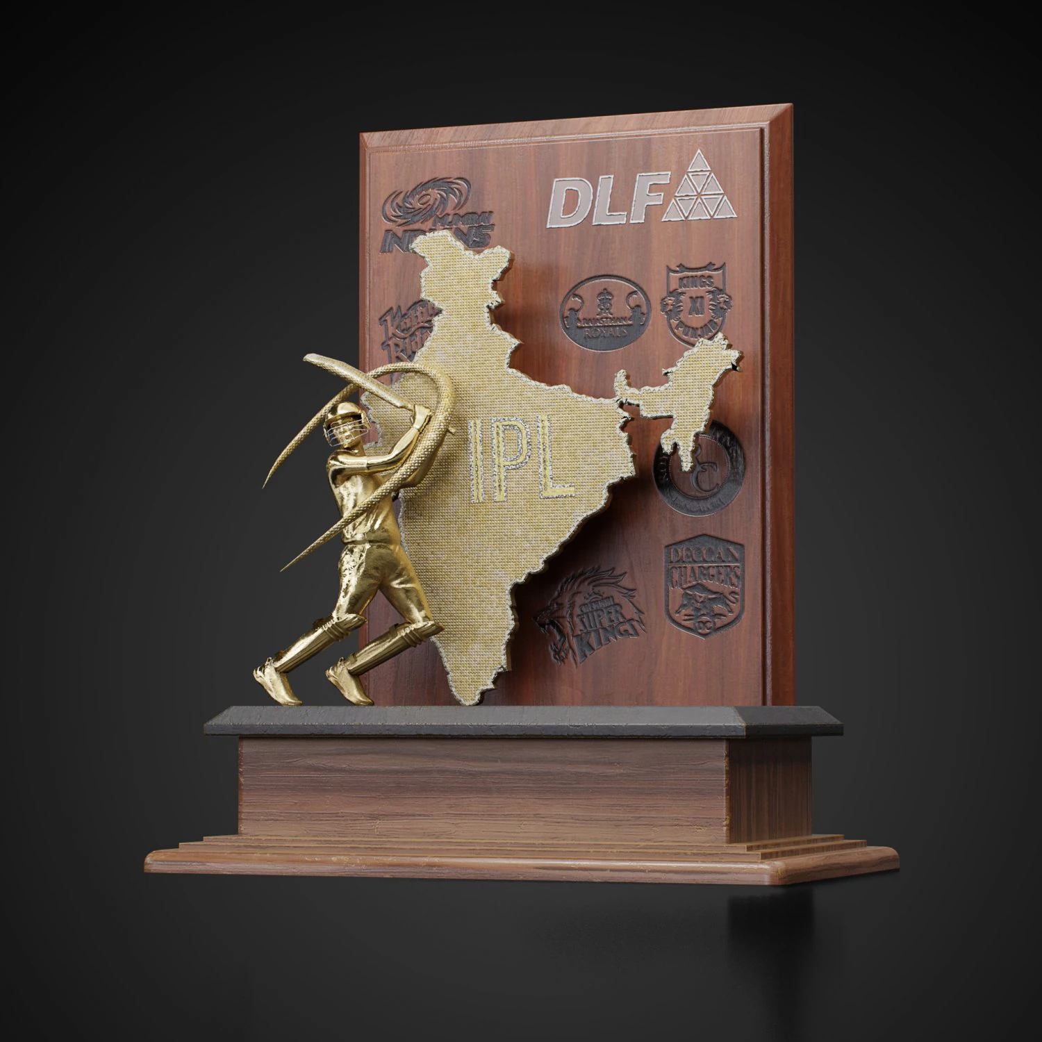 DLF IPL Trophy 2008-09-10 3D Model .c4d .max .obj .3ds .fbx .stl .blend 