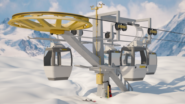 cableway 3D Model .c4d .max .obj .3ds .fbx .stl .blend 