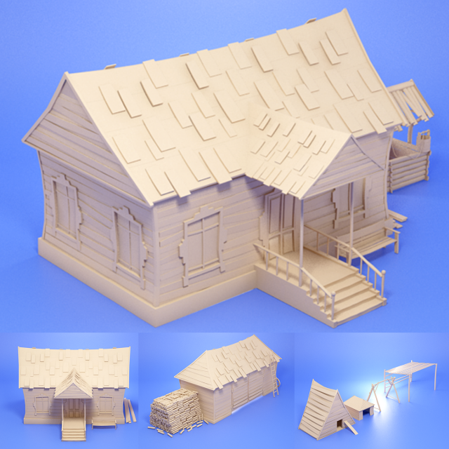farm Model 3D .c4d .max .obj .3ds .fbx .stl .blend 