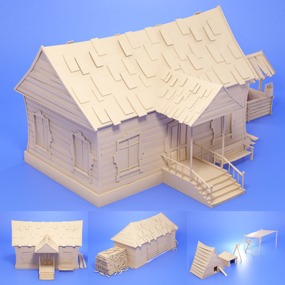 農場 3Dモデル .c4d .max .obj .3ds .fbx .stl .blend 