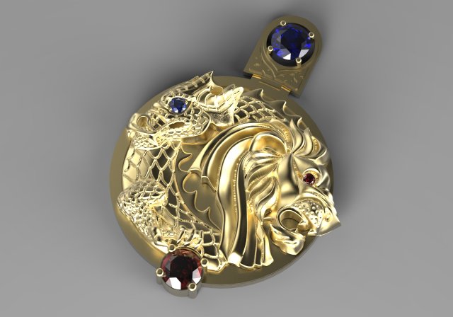 lion and dragon 3Dモデル .c4d .max .obj .3ds .fbx .stl .blend 