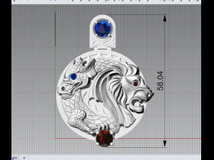 lion and dragon 3Dモデル