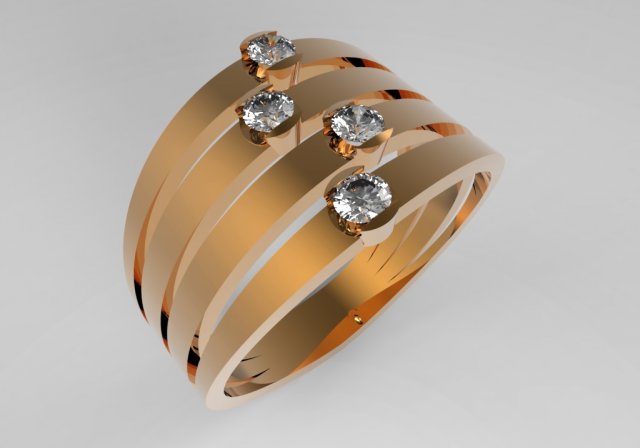 ring with stones Model 3D .c4d .max .obj .3ds .fbx .stl .blend 