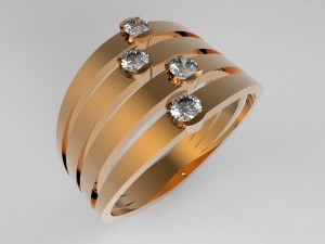 ring with stones 3D Model