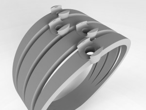 ring with stones Model 3D