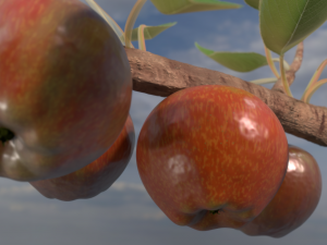 apple fruit stand Modèle 3D