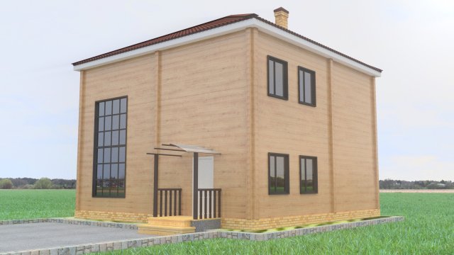 wood house 3D-Modell .c4d .max .obj .3ds .fbx .stl .blend 