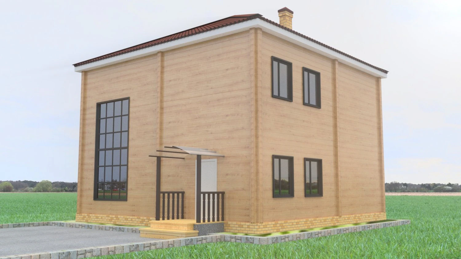wood house 3D Model .c4d .max .obj .3ds .fbx .stl .blend 