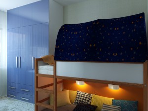 bedroom bed table baby bed dresser 3D मॉडल