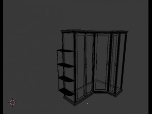 corner cabinet in solid wood 3D Model