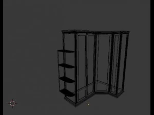 corner cabinet in solid wood 3D Model