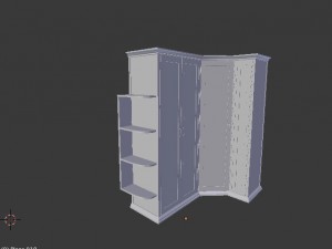 corner cabinet in solid wood 3D Model