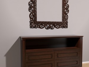 dresser with mirror 3D मॉडल