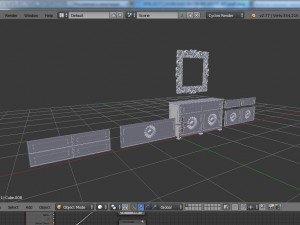dresser with mirror 3D मॉडल