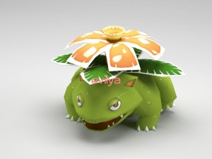 low poly pokemon bulbasaur - ivysaur - venusaur 3D Modell