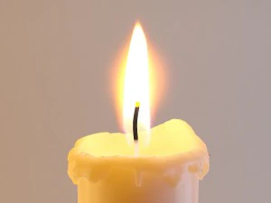 three melted candles 3D Model