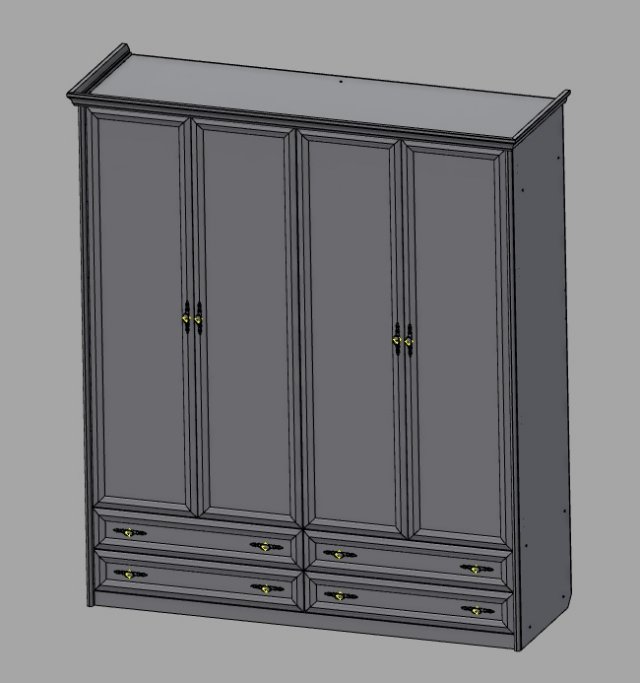 wardrobe 3D Model .c4d .max .obj .3ds .fbx .stl .blend 