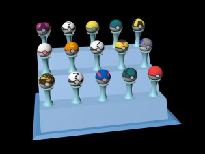 pokeballs set 3D Model