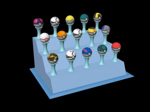 pokeballs set 3D Model