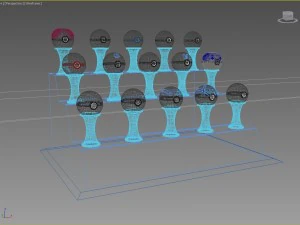 pokeballs set 3D Model