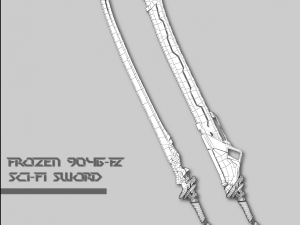 sci-fi frozen sword 3D 모델