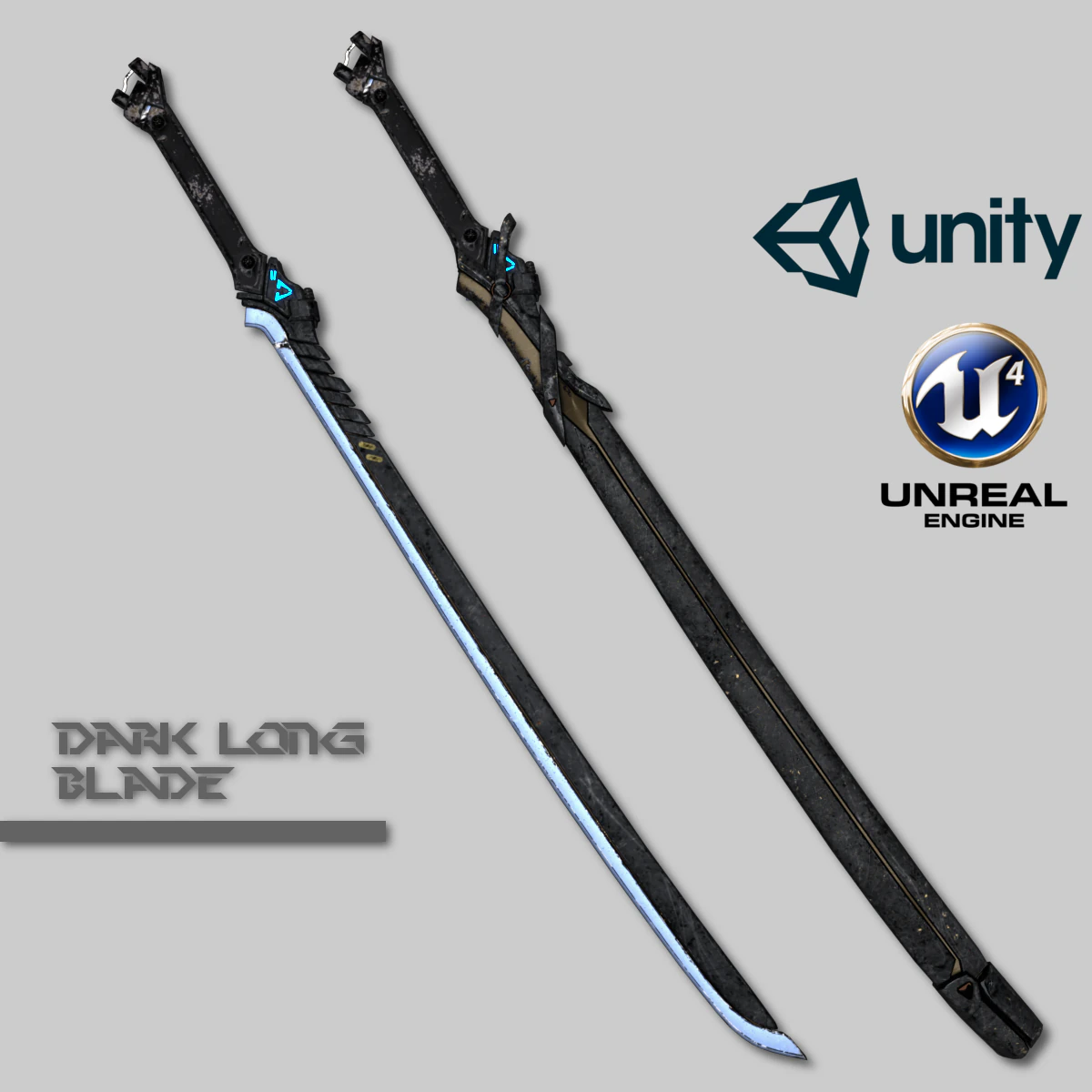 dark long blade 3D Model .c4d .max .obj .3ds .fbx .stl .blend 