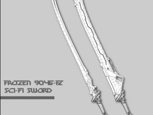 sci-fi swords pack 3D Model