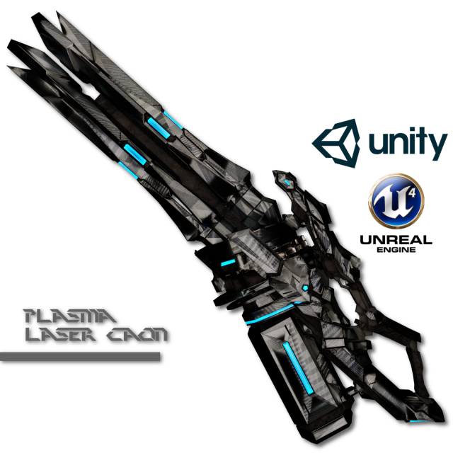 plasma laser canon 3D Modell .c4d .max .obj .3ds .fbx .stl .blend