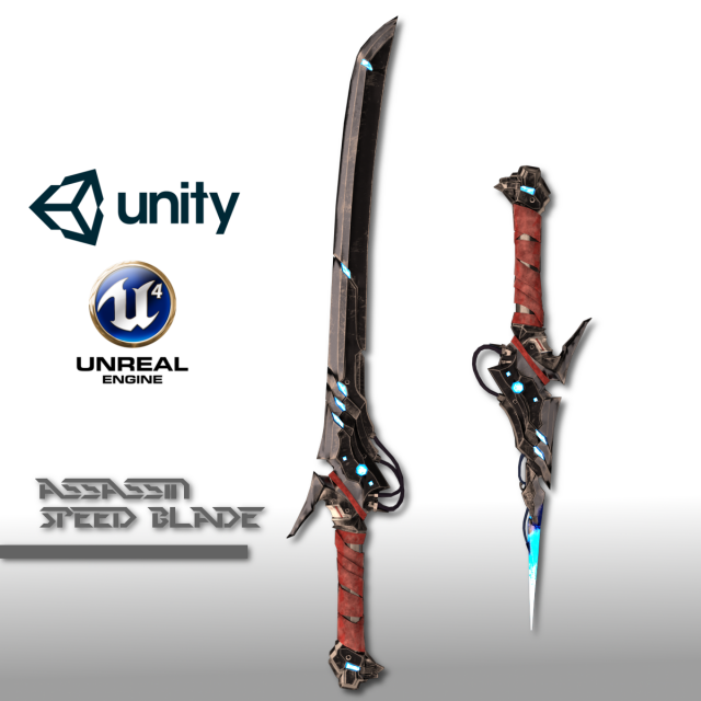 assassin speed blade 3D Model .c4d .max .obj .3ds .fbx .stl .blend 