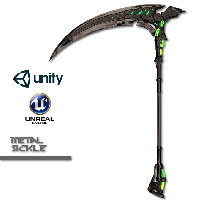 metal sickle Model 3D .c4d .max .obj .3ds .fbx .stl .blend 