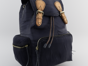 leather and nylon rucksack for women Modelo 3D