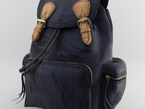 leather and nylon rucksack for women Modelo 3D