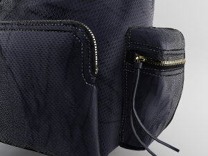 leather and nylon rucksack for women Modelo 3D
