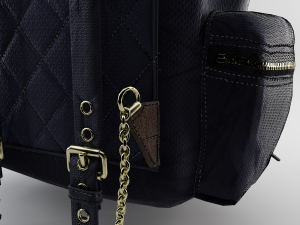 leather and nylon rucksack for women Modelo 3D