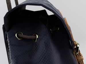 leather and nylon rucksack for women Modelo 3D