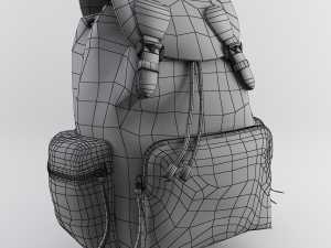 leather and nylon rucksack for women Modelo 3D